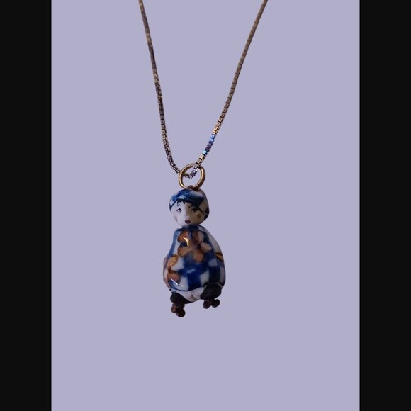 Marie Christine Loudon France Penelope One Of A Kind Porcelain Necklace 18